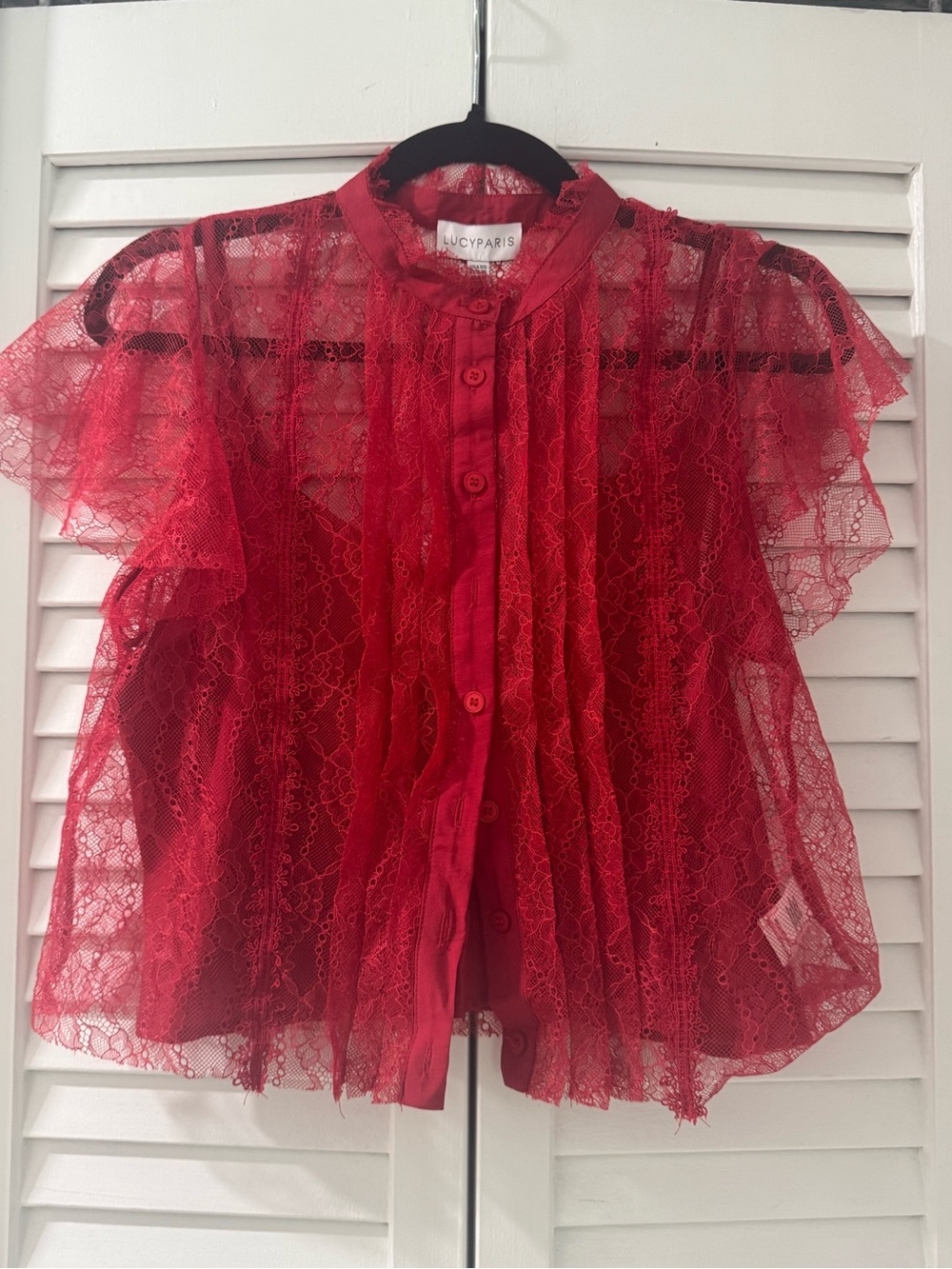 Lucy Paris Kids Red Lace Blouse